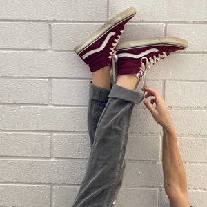 Wine Colored High Top Suede Vans